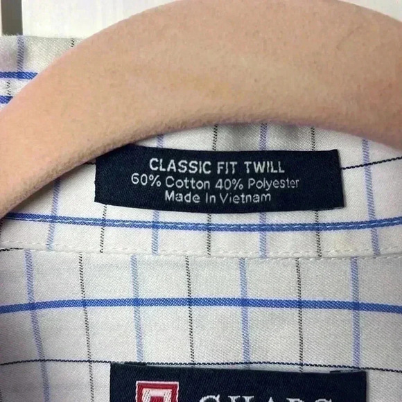 Chaps Classic Fit Twill Wrinkle Free Button Down Shirt Size Large - Picture 2 of 8